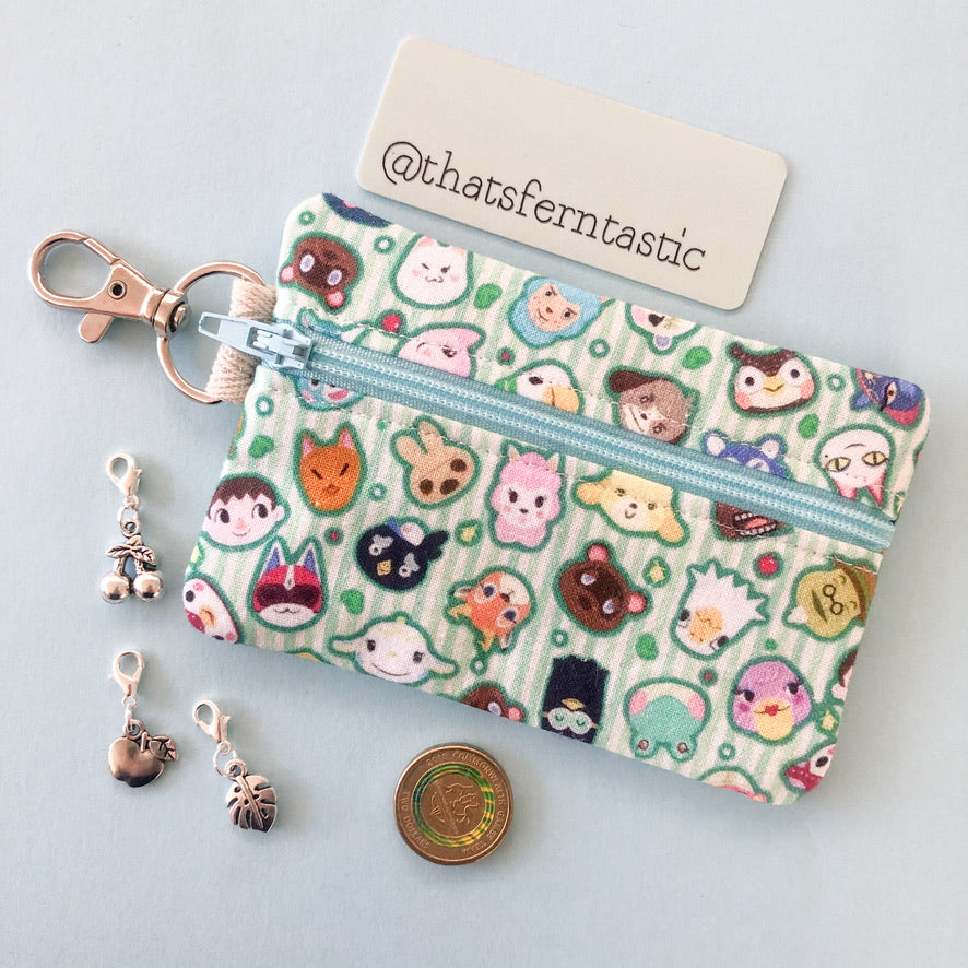 Striped Animal Crossing Mini Pouch