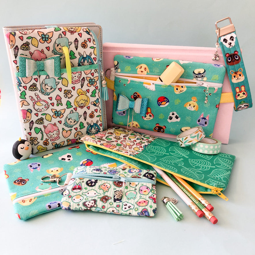 Striped Animal Crossing Flat Lay Pouch