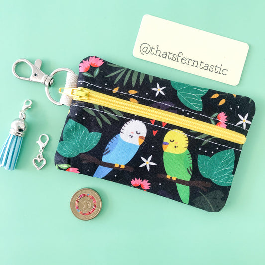 Budgies In Love Mini Pouch