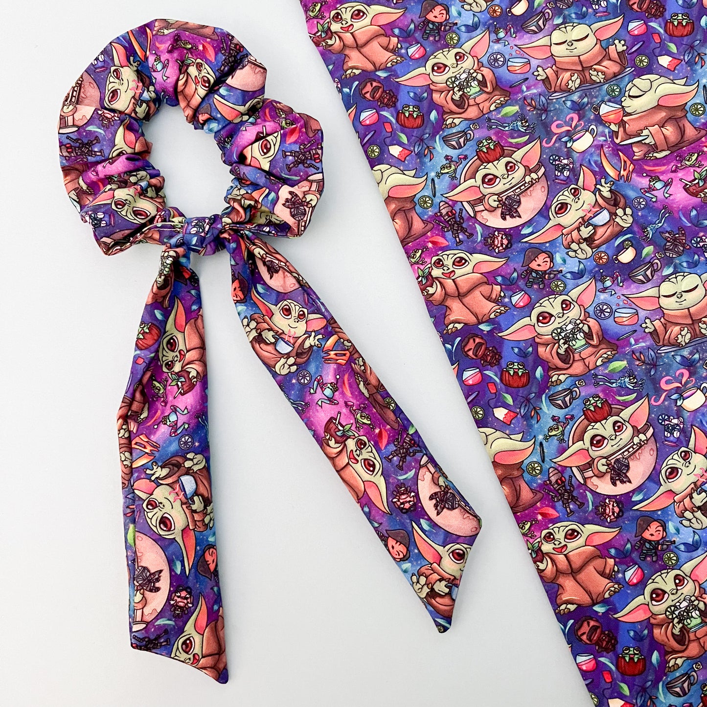 Galaxy Grogu/Baby Yoda Scrunchies