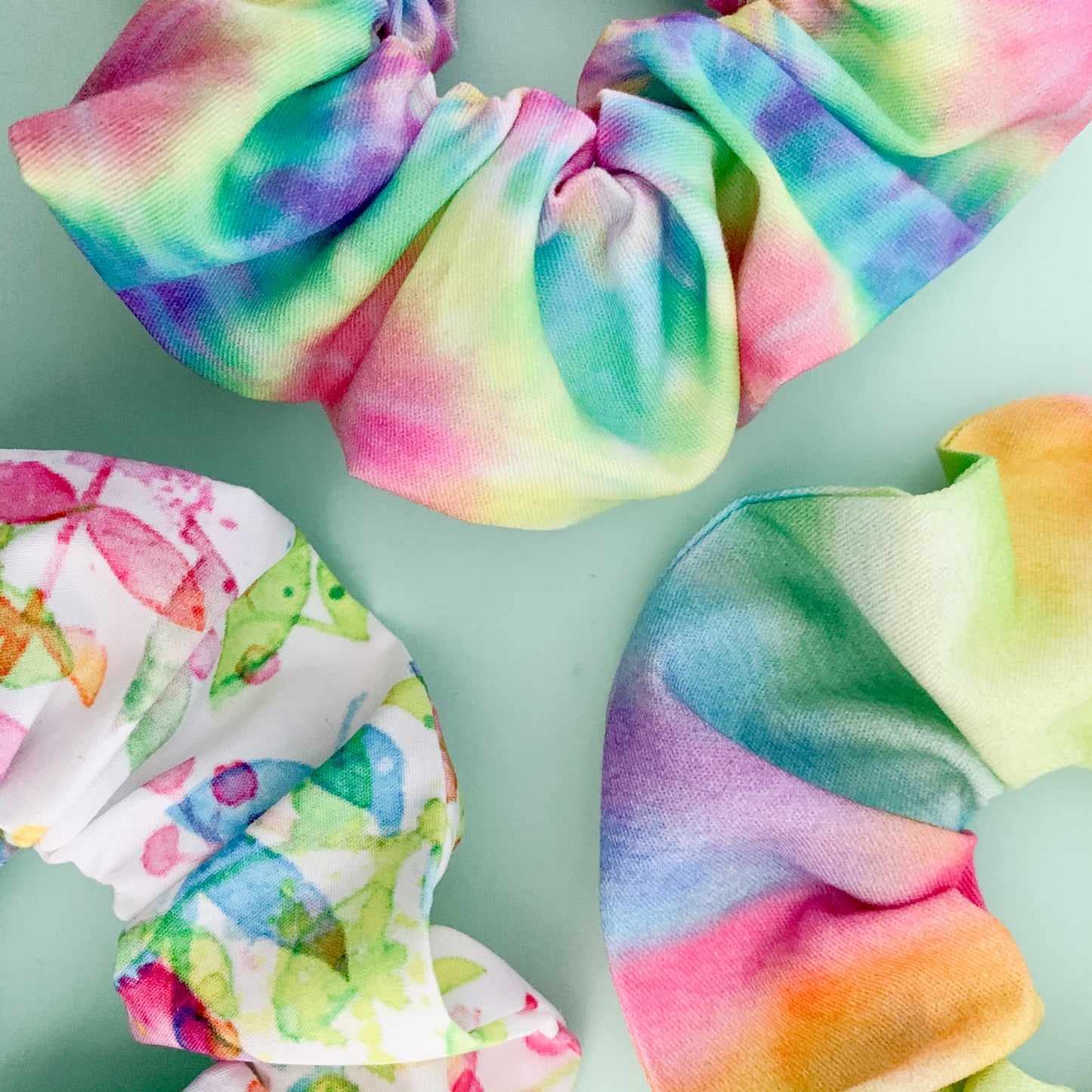 Tie Dye Rainbow Scrunchie Set