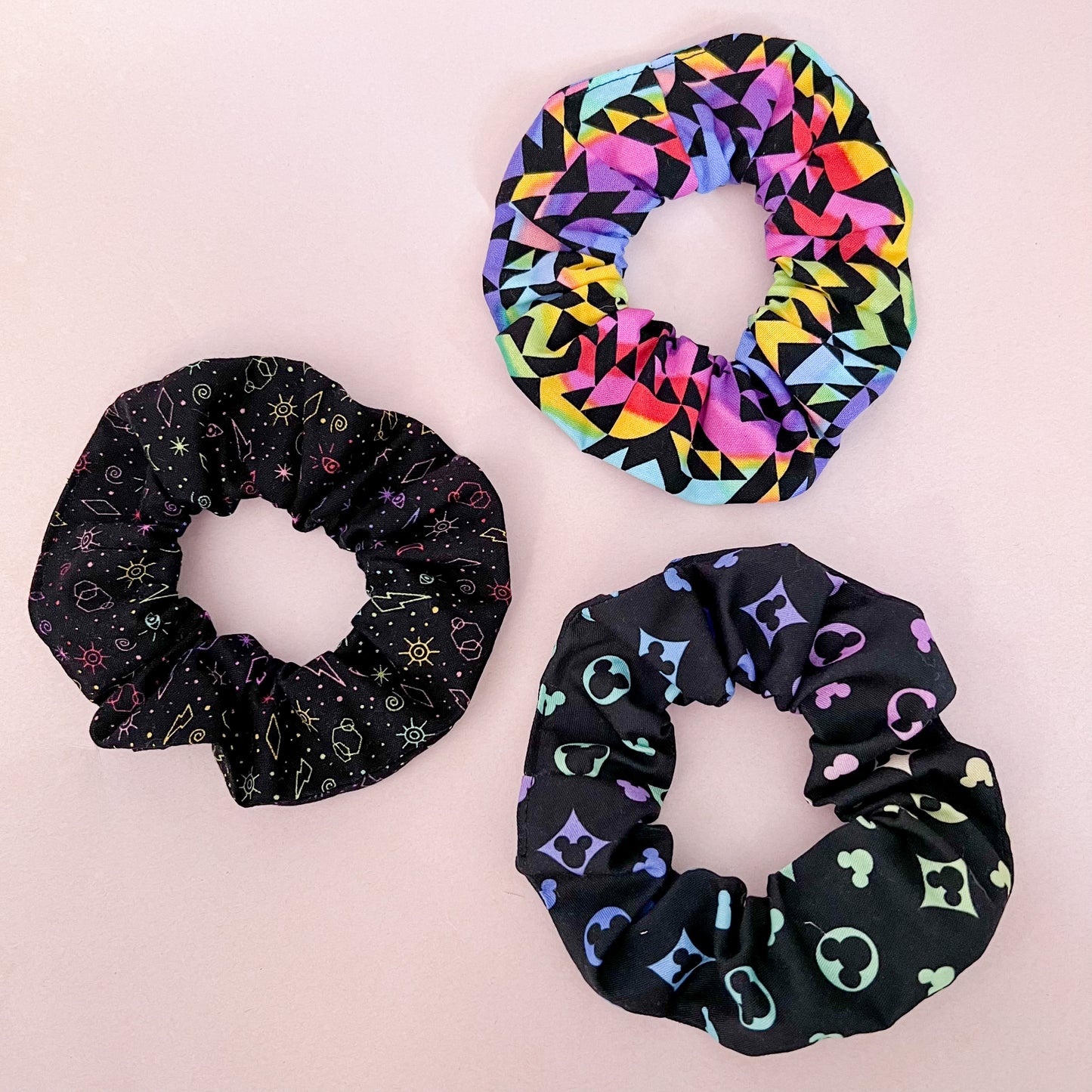 Black Rainbow Disney Scrunchie Set