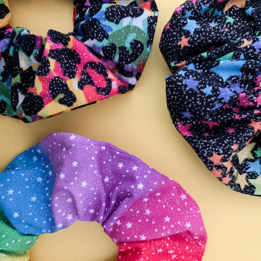 Bright Rainbow Scrunchie Set