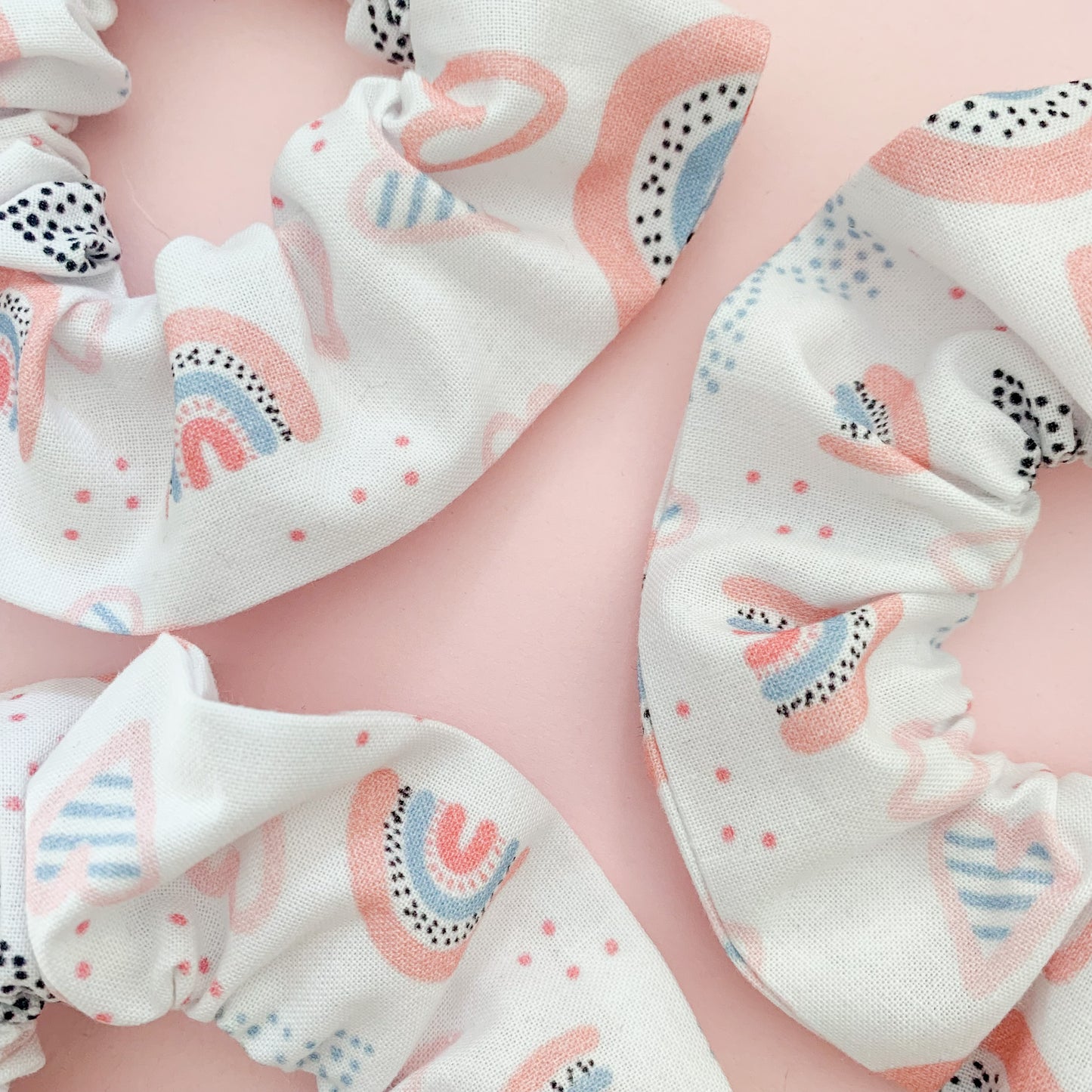 White Modern Rainbow Scrunchie