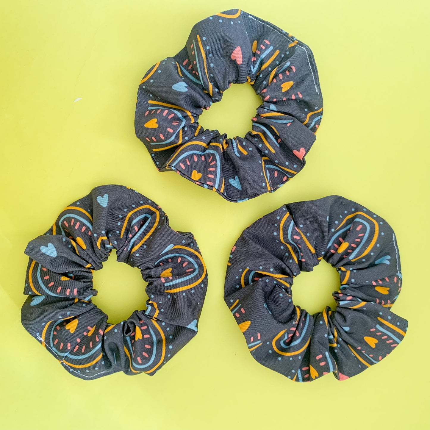 Grey Modern Rainbow Scrunchie