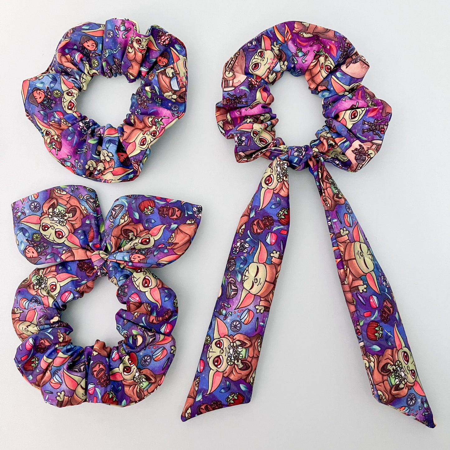 Galaxy Grogu/Baby Yoda Scrunchies