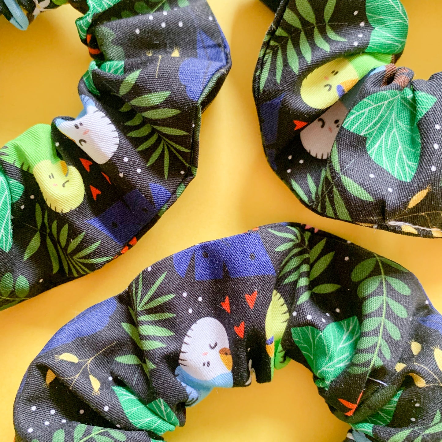 Budgies In Love Scrunchie