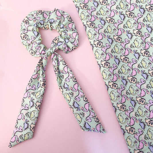 Pastel Dinosaur Scrunchies