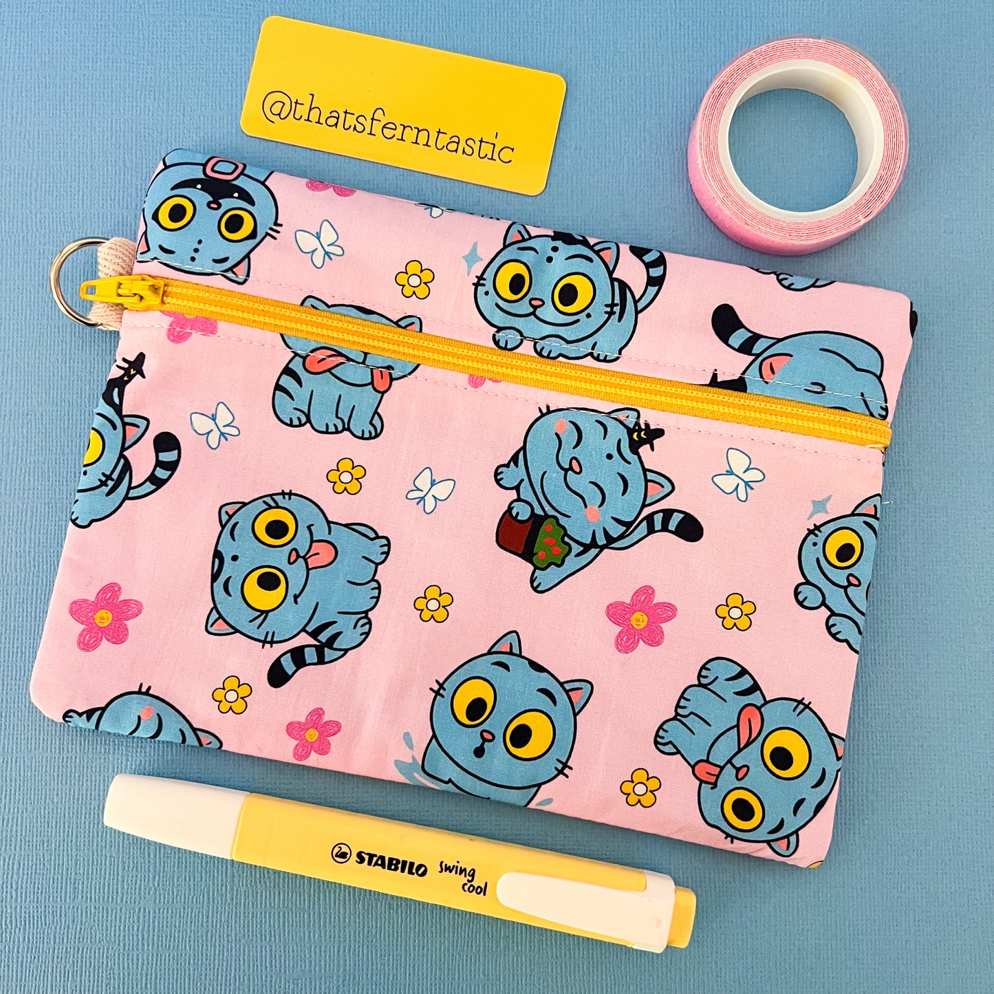 Derpy Tiger K-Pop Demon Hunters Flat Lay Pouch