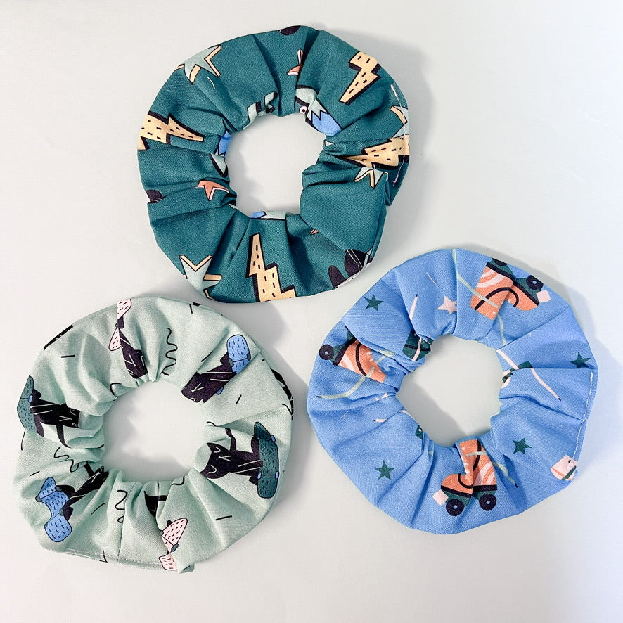 90s Scrunchie Set - Cool Tones
