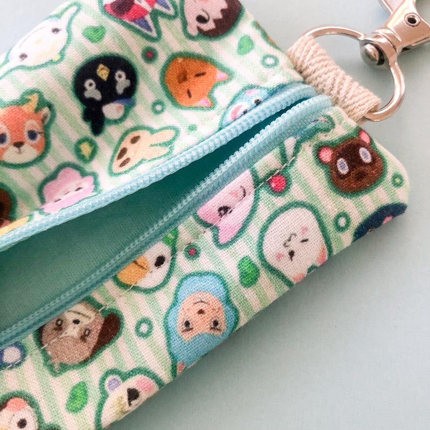 Striped Animal Crossing Mini Pouch