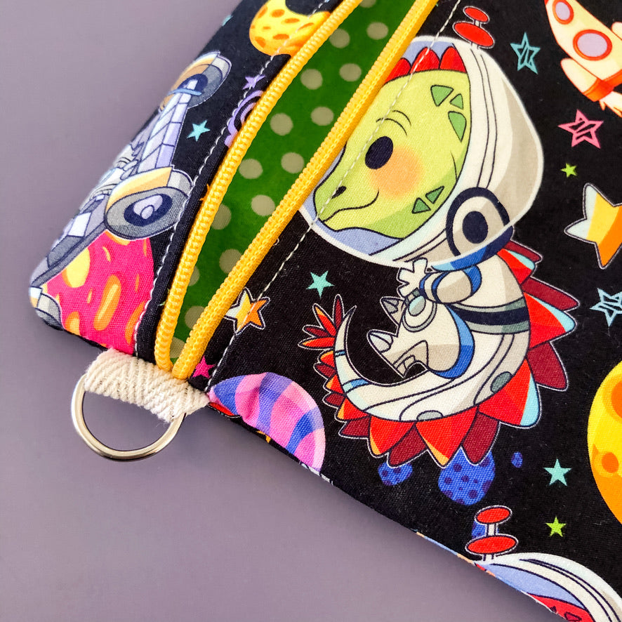 Dinosaurs In Space Flat Lay Pouch
