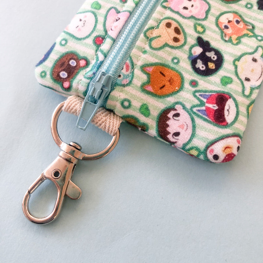 Striped Animal Crossing Mini Pouch