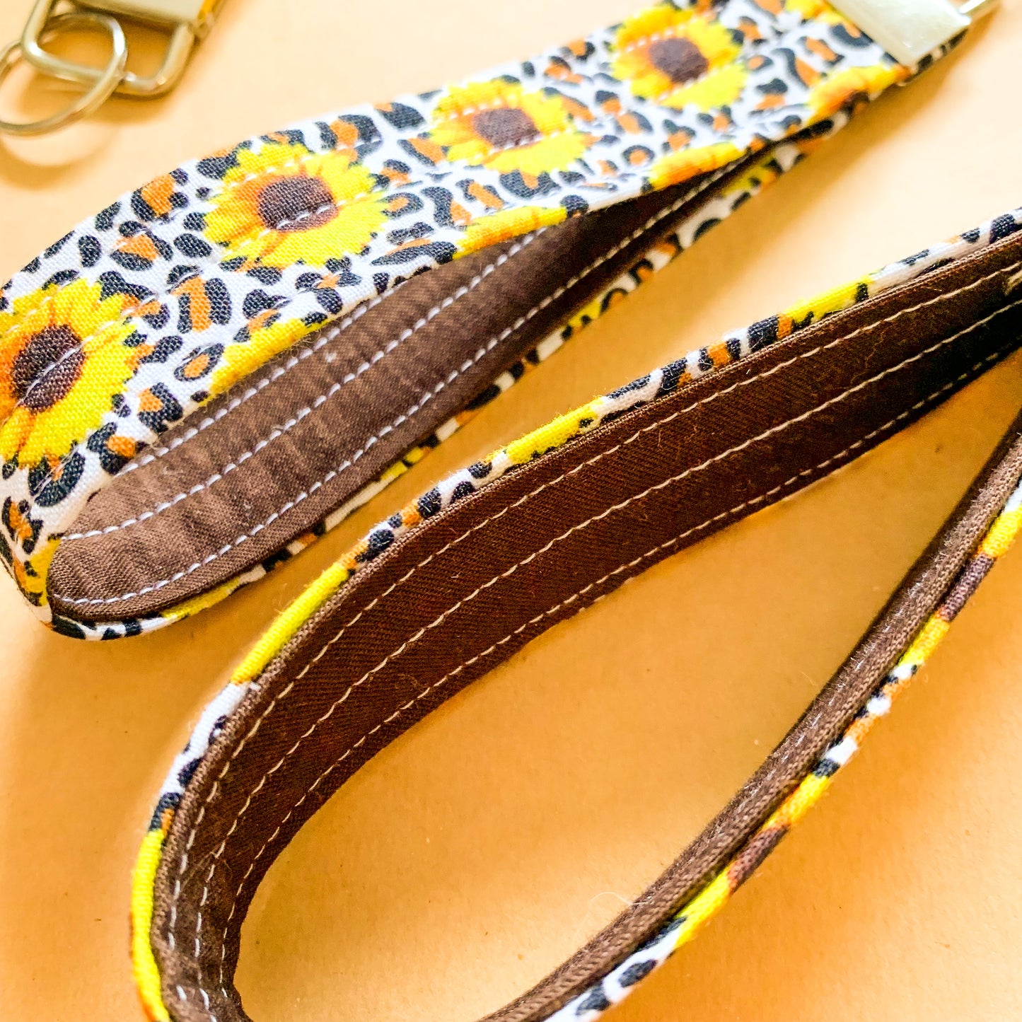 Leopard Print Sunflowers Keyfob