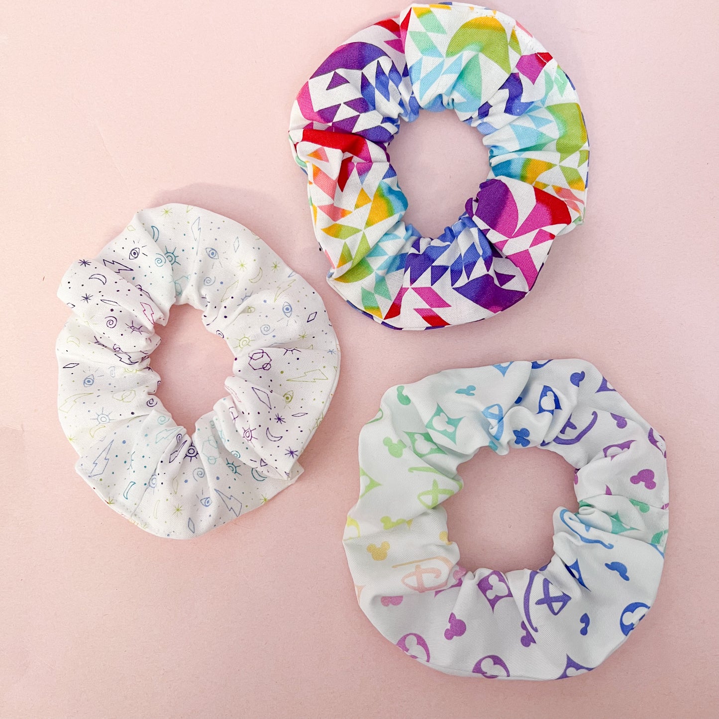 White Rainbow Disney Scrunchie Set