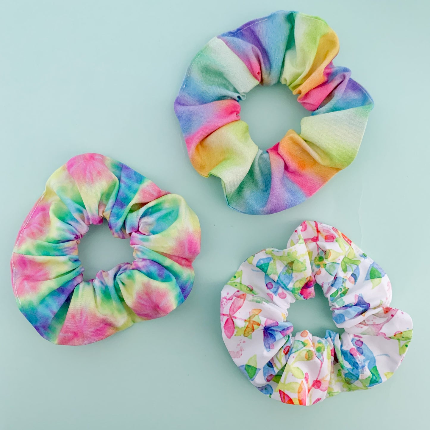 Tie Dye Rainbow Scrunchie Set