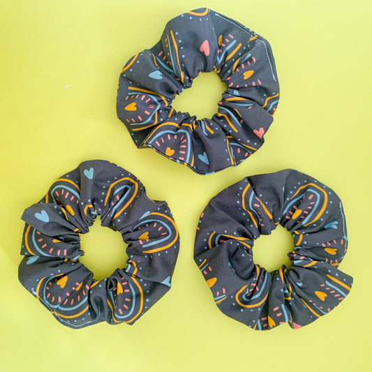 Grey Modern Rainbow Scrunchie