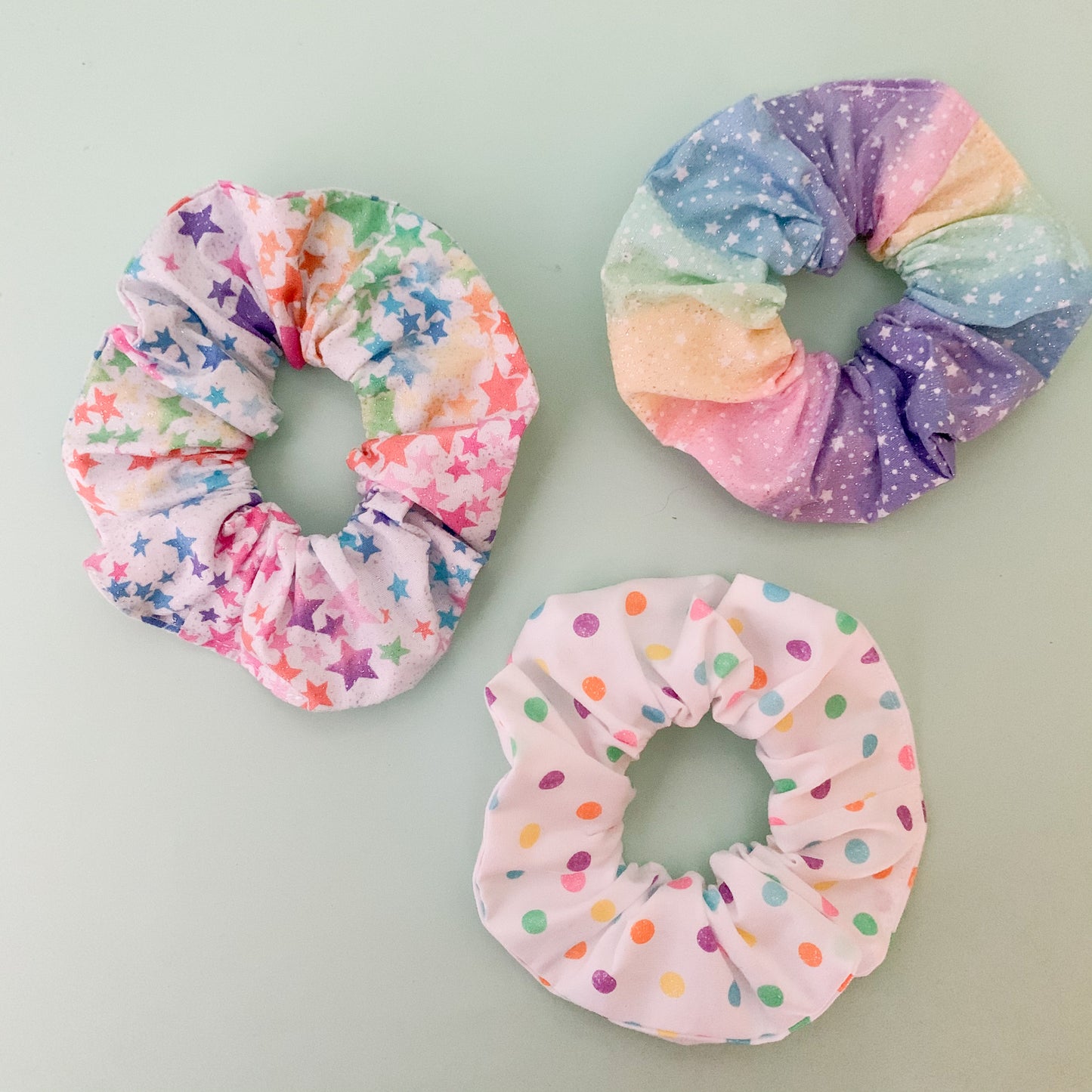 Pastel Rainbow Scrunchie Set
