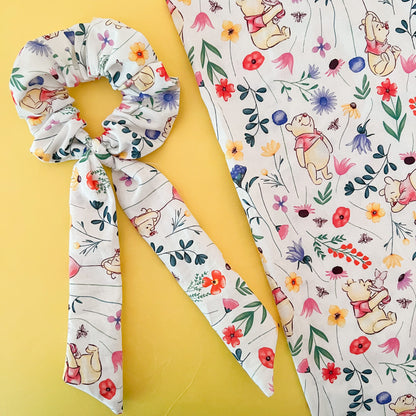 Floral Winnie The Pooh Scrunchies