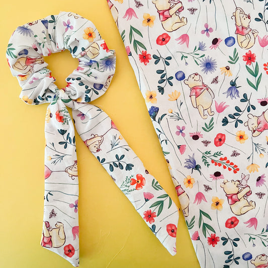 Floral Winnie The Pooh Scrunchies