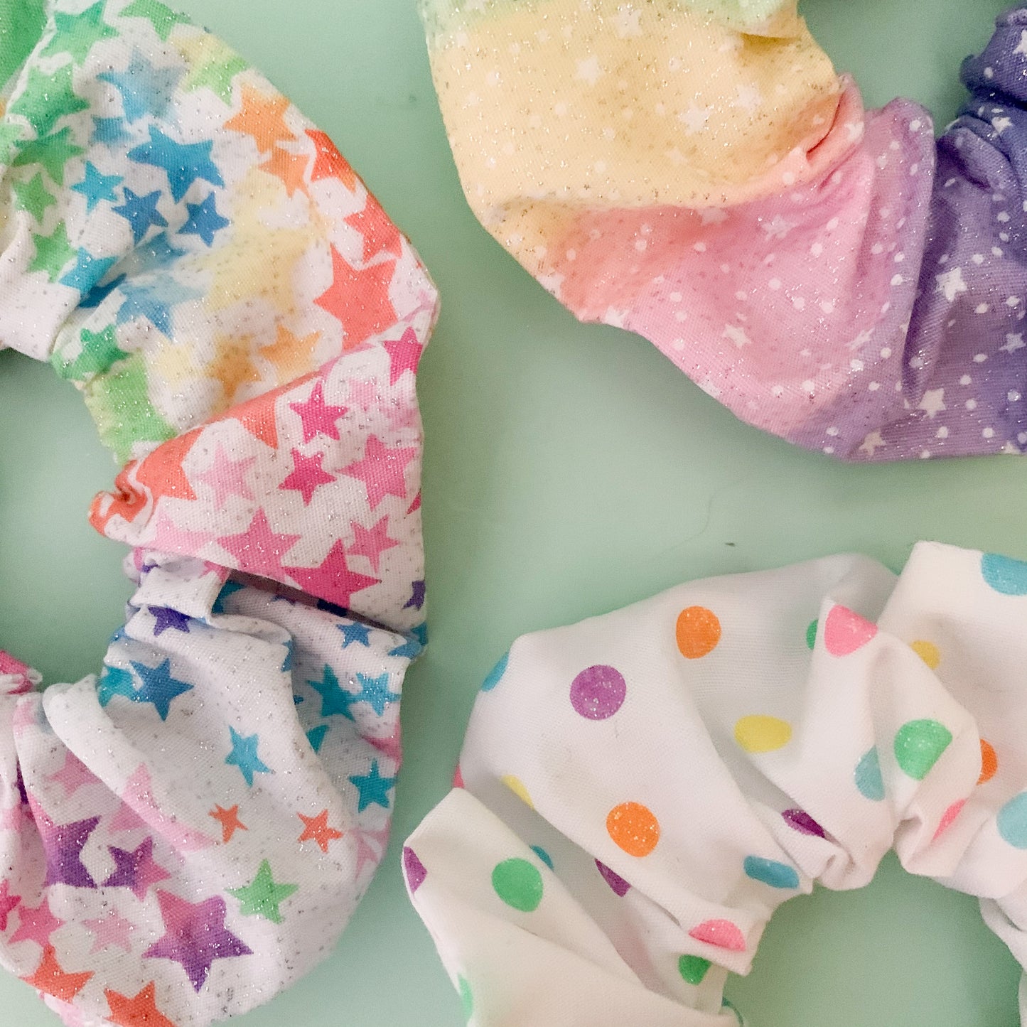 Pastel Rainbow Scrunchie Set