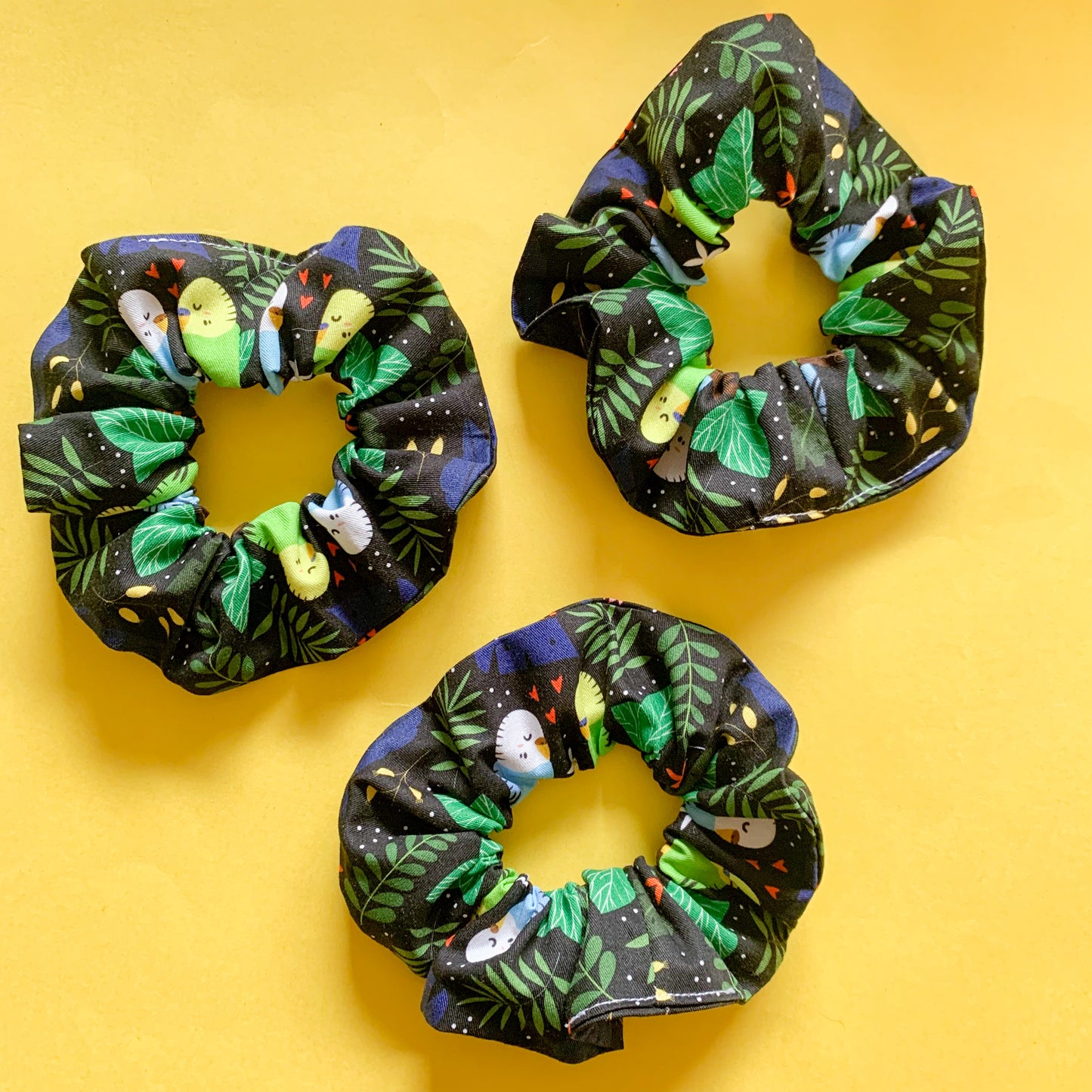 Budgies In Love Scrunchie