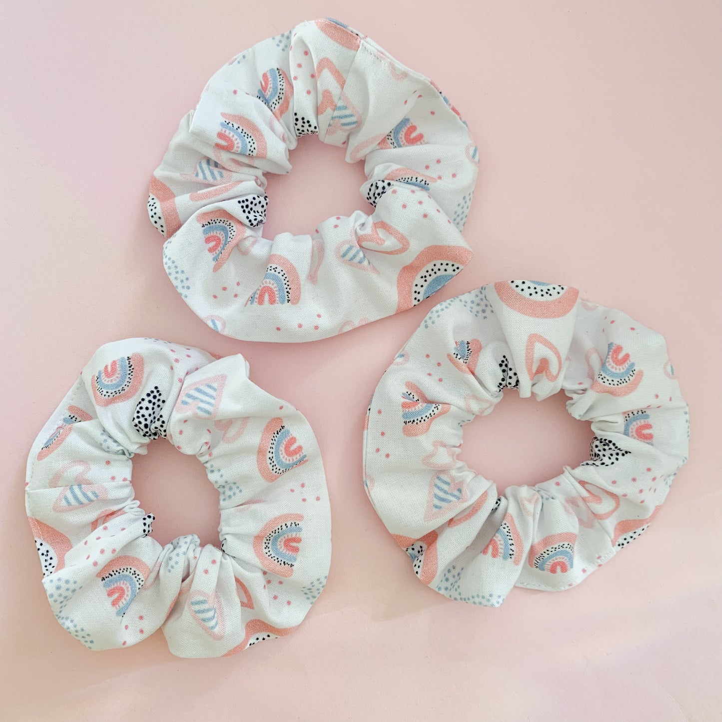 White Modern Rainbow Scrunchie