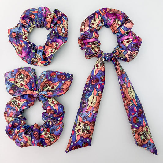 Galaxy Grogu/Baby Yoda Scrunchies