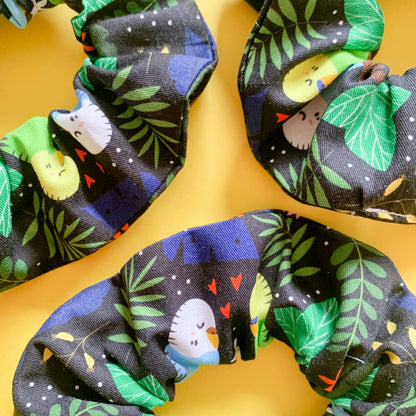 Budgies In Love Scrunchie